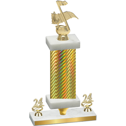 Premium Single Gold Carbon Fiber Year Music Trophy