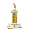 Premium Single Gold Carbon Fiber First Place Golf Trophy