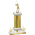 Premium Single Gold Carbon Fiber Second Place Golf Trophy