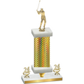 Premium Single Gold Carbon Fiber Year Golf Trophy
