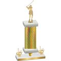 Premium Single Gold Carbon Fiber First Place Golf Trophy