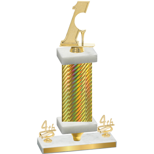Premium Single Gold Carbon Fiber Fourth Place Golf Trophy