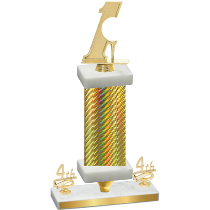 Premium Single Gold Carbon Fiber Fourth Place Golf Trophy
