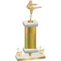 Premium Single Gold Carbon Fiber Second Place Karate Trophy