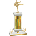 Premium Single Gold Carbon Fiber Fourth Place Karate Trophy