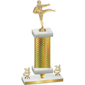 Premium Single Gold Carbon Fiber Year Karate Trophy