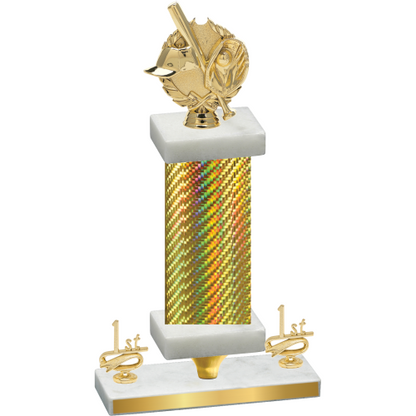 Premium Single Gold Carbon Fiber First Place Baseball Trophy
