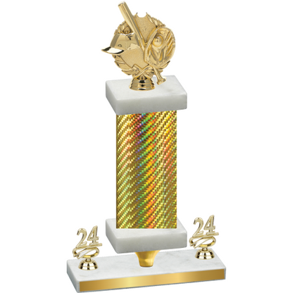 Premium Single Gold Carbon Fiber Year Baseball Trophy