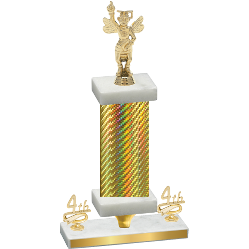 Premium Single Gold Carbon Fiber Fourth Place Academics Trophy