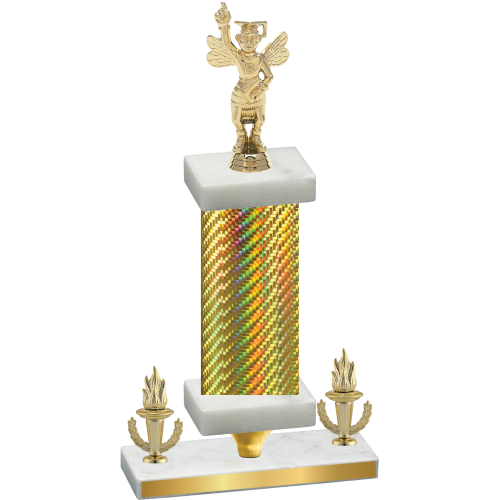Premium Single Gold Carbon Fiber Victory Academics Trophy