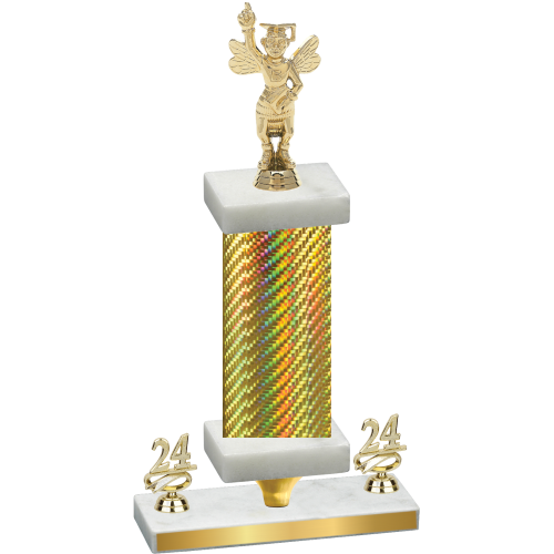 Premium Single Gold Carbon Fiber Year Academics Trophy