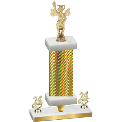 Premium Single Gold Carbon Fiber Year Academics Trophy