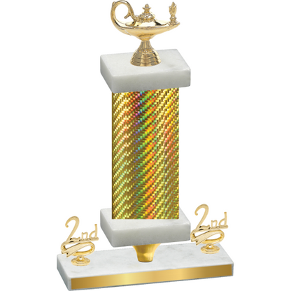 Premium Single Gold Carbon Fiber Second Place Academics Trophy