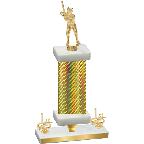 Premium Single Gold Carbon Fiber First Place Baseball Trophy