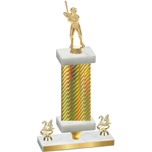 Premium Single Gold Carbon Fiber Year Baseball Trophy