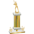Premium Single Gold Carbon Fiber Second Place Softball Trophy