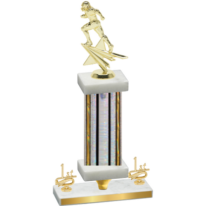 Premium Single Silver Glacier First Place Football Trophy