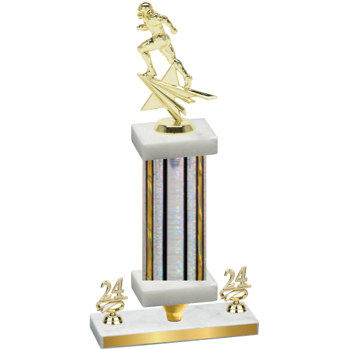 Premium Single Silver Glacier Year Football Trophy