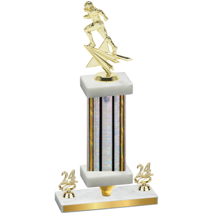 Premium Single Silver Glacier Year Football Trophy