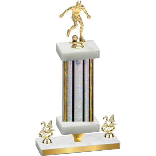 Premium Single Silver Glacier Year Soccer Trophy