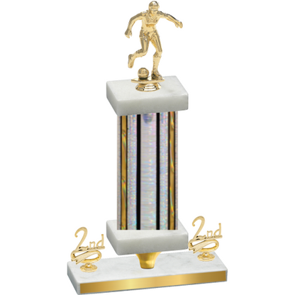 Premium Single Silver Glacier Second Place Soccer Trophy