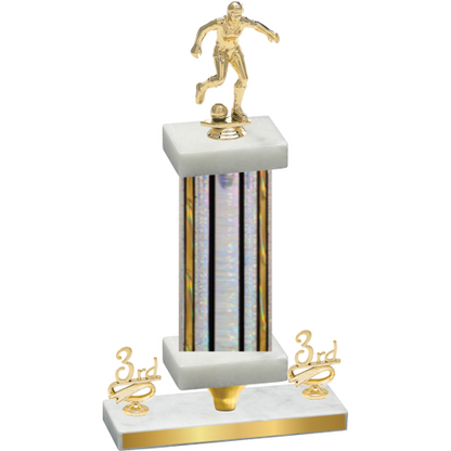 Premium Single Silver Glacier Third Place Soccer Trophy