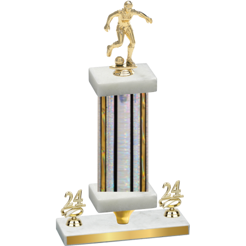 Premium Single Silver Glacier Year Soccer Trophy