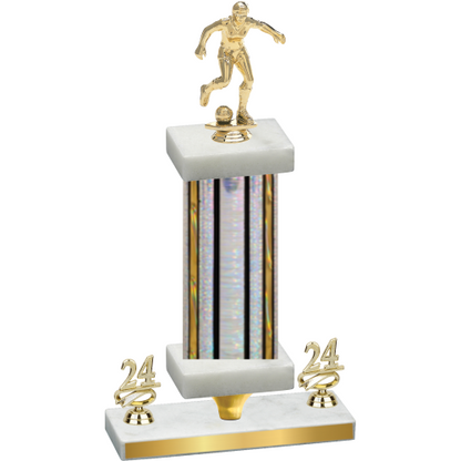 Premium Single Silver Glacier Year Soccer Trophy