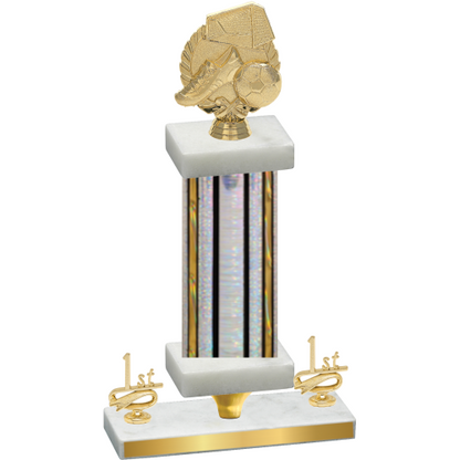 Premium Single Silver Glacier First Place Soccer Trophy