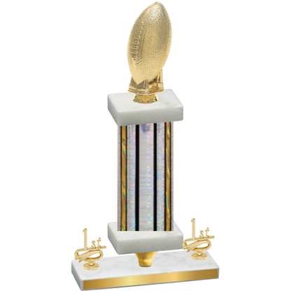 Premium Single Silver Glacier First Place Football Trophy