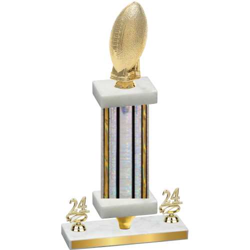 Premium Single Silver Glacier Year Football Trophy