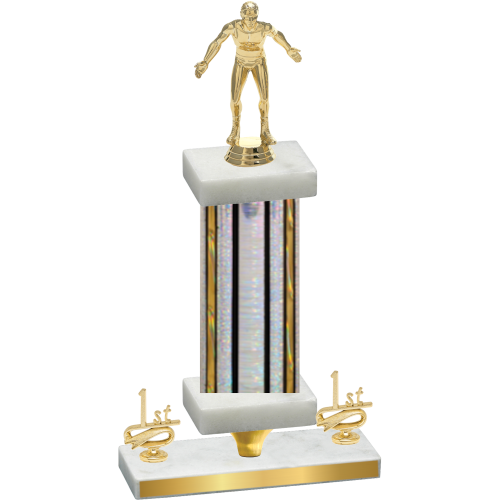 Premium Single Silver Glacier First Place Wrestling Trophy