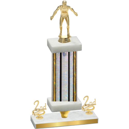 Premium Single Silver Glacier Second Place Wrestling Trophy