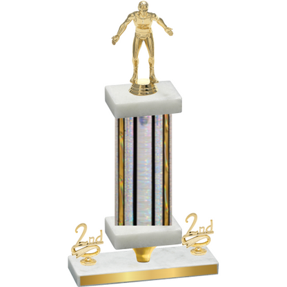 Premium Single Silver Glacier Second Place Wrestling Trophy