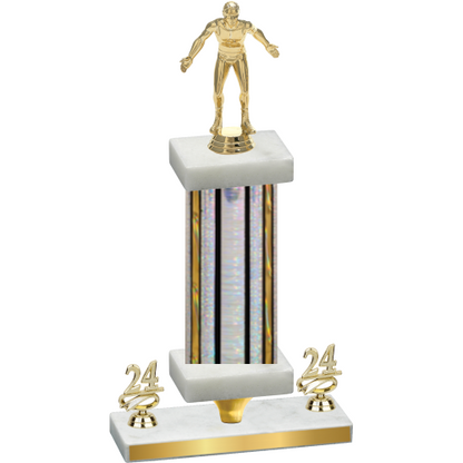 Premium Single Silver Glacier Year Wrestling Trophy