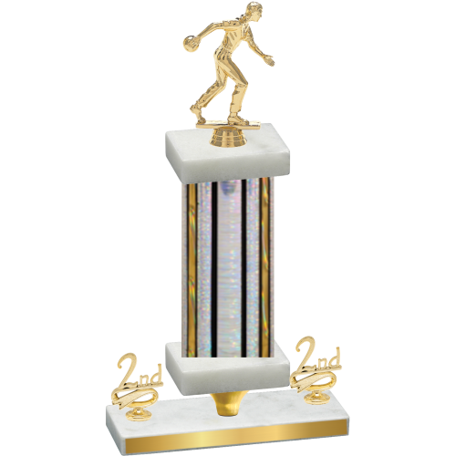 Premium Single Silver Glacier Second Place Bowling Trophy