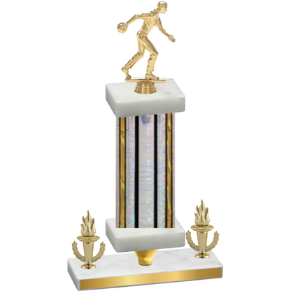 Premium Single Silver Glacier Victory Bowling Trophy