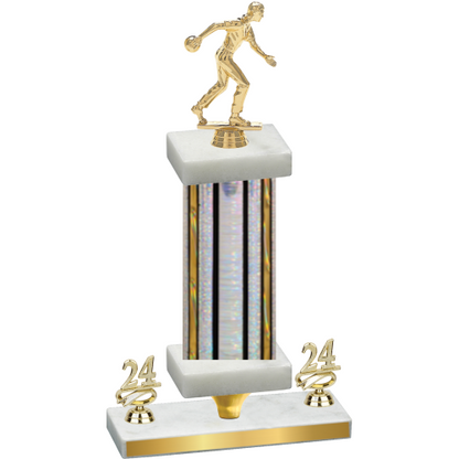 Premium Single Silver Glacier Year Bowling Trophy