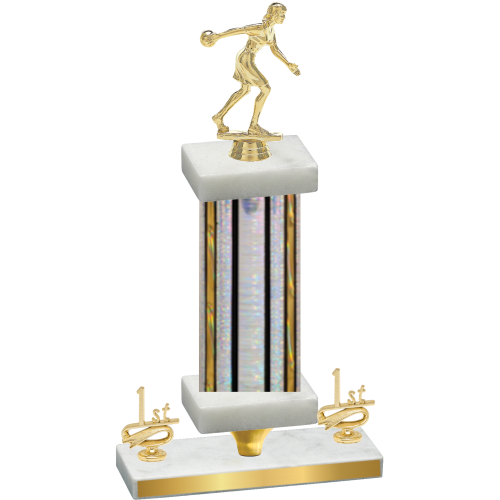 Premium Single Silver Glacier First Place Bowling Trophy