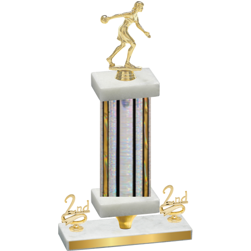 Premium Single Silver Glacier Second Place Bowling Trophy