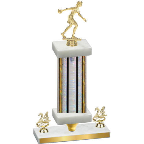 Premium Single Silver Glacier Year Bowling Trophy