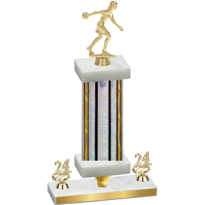 Premium Single Silver Glacier Year Bowling Trophy