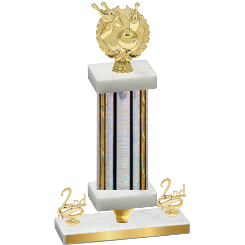 Premium Single Silver Glacier Second Place Bowling Trophy