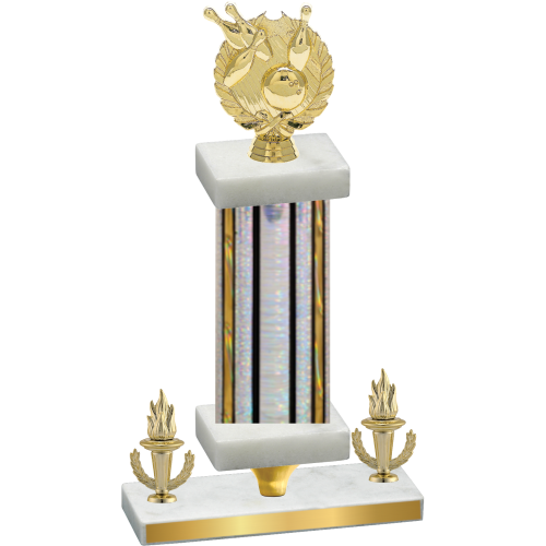 Premium Single Silver Glacier Victory Bowling Trophy