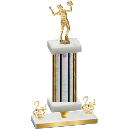 Premium Single Silver Glacier Second Place Volleyball Trophy