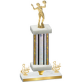 Premium Single Silver Glacier Third Place Volleyball Trophy