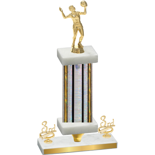 Premium Single Silver Glacier Third Place Volleyball Trophy