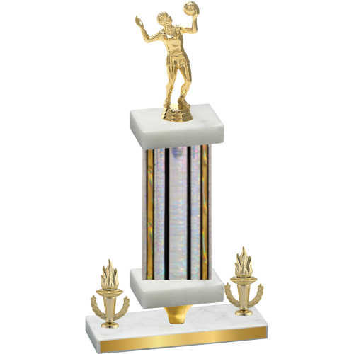 Premium Single Silver Glacier Victory Volleyball Trophy