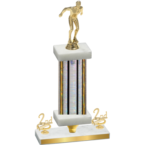 Premium Single Silver Glacier Second Place Swimming Trophy