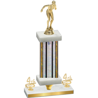 Premium Single Silver Glacier Fourth Place Tennis Trophy